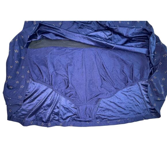 Vintage Robby Len Swim Suit Dress Womens Plus 30W Blue Gold Metal Decoration - Picture 4 of 10